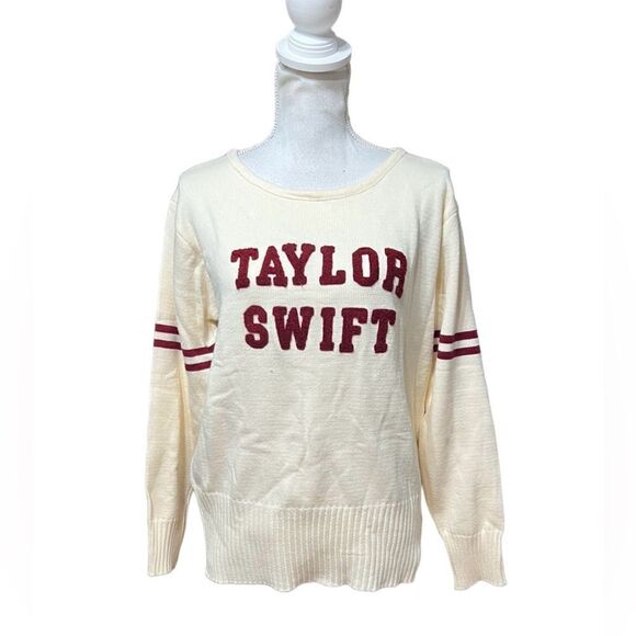 Taylor Swift "Red' Embroidered Sweater collegiate - Picture 1 of 5